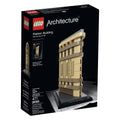 LEGO Architecture Flatiron Building model front view for display and appreciation.