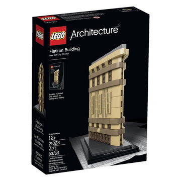 LEGO Architecture Flatiron Building model front view for display and appreciation.
