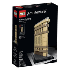 LEGO Architecture Flatiron Building model front view for display and appreciation.