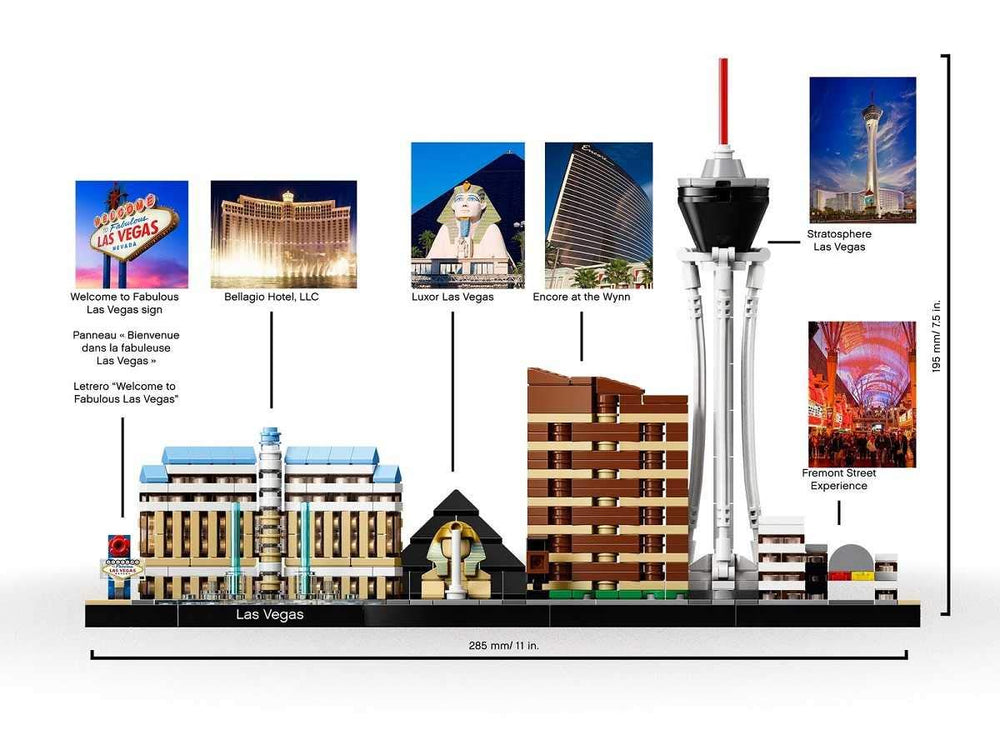 LEGO Architecture Las Vegas Encore model highlights modern resort details for display.