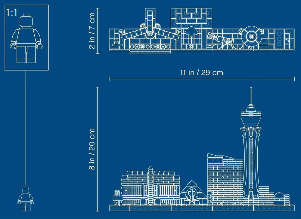 LEGO Architecture Las Vegas Fremont Street model complements any collection with iconic flair.