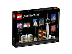 LEGO Architecture Las Vegas Luxor model showcases pyramidal design for creative display.