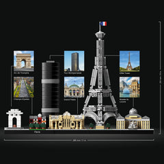 LEGO Architecture Louvre Museum detail adds architectural charm to shelves.