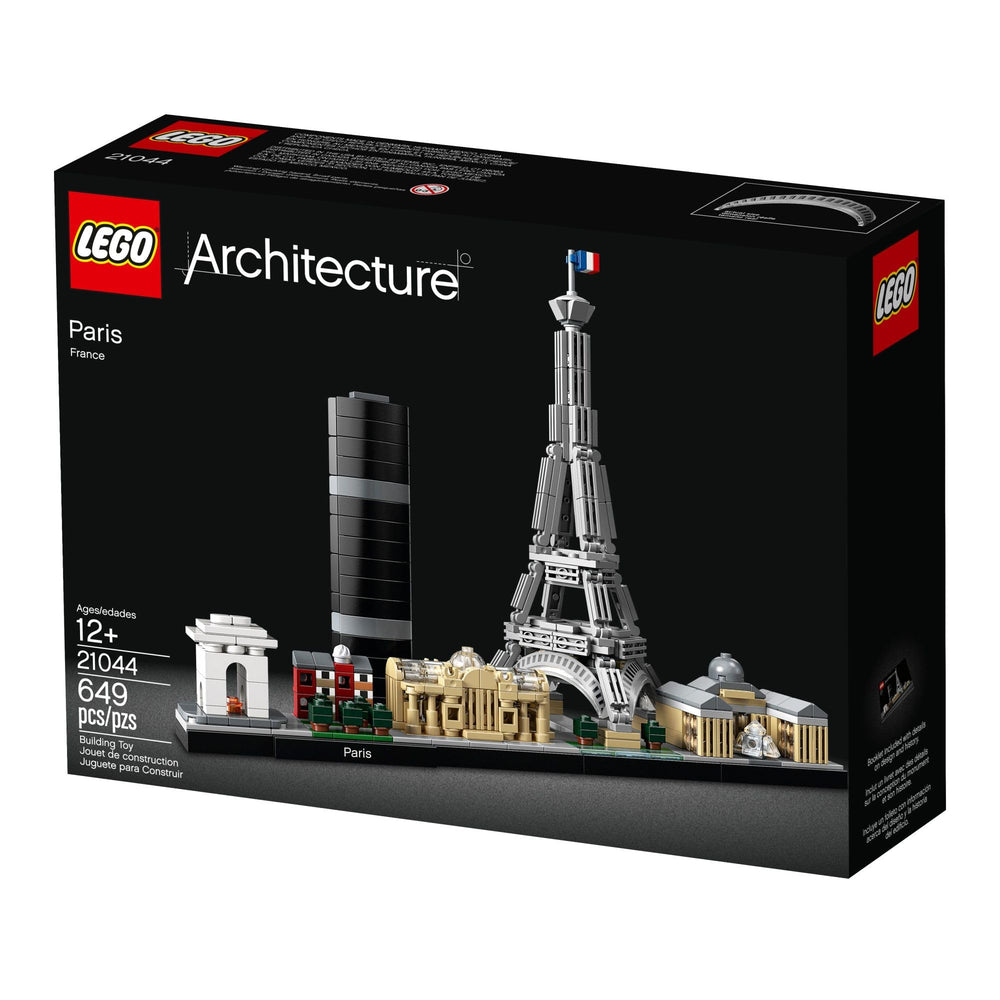 LEGO Architecture Paris Champs-Elysees focal point for travel-inspired desk decor.