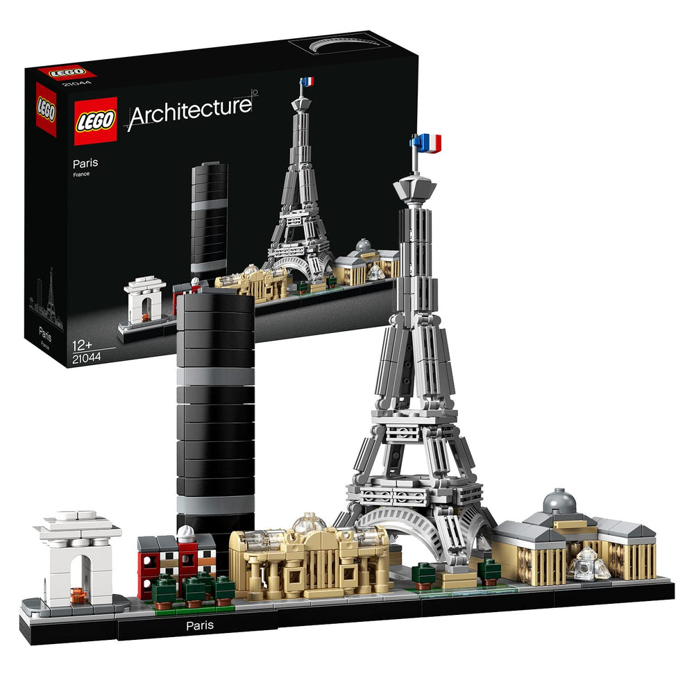 LEGO Architecture Paris skyline model showcases iconic landmarks for elegant display.