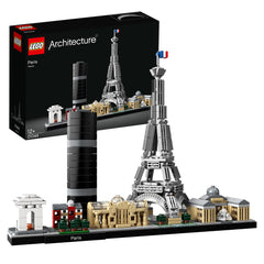 LEGO Architecture Paris skyline model showcases iconic landmarks for elegant display.