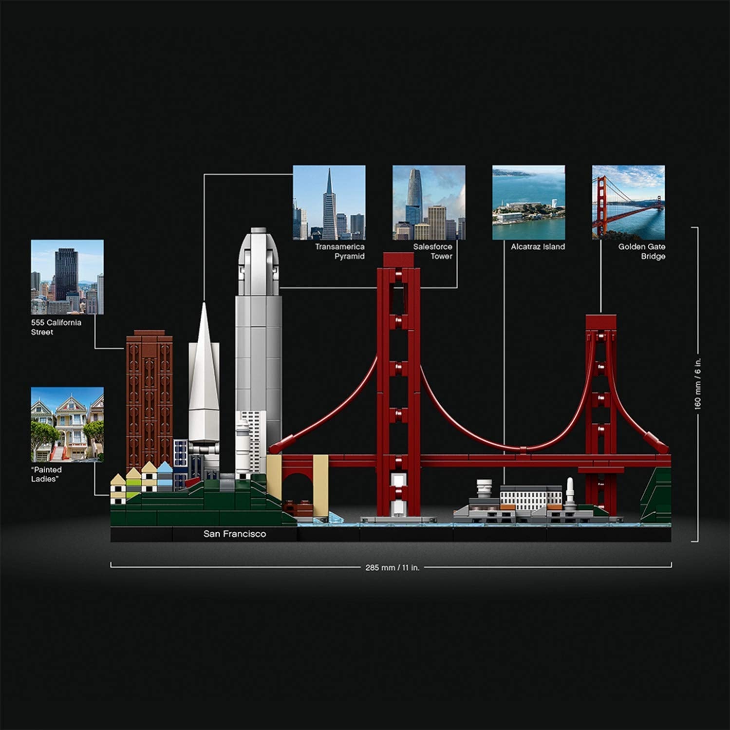 LEGO Architecture San Francisco Transamerica Pyramid showcases iconic silhouette for desks.