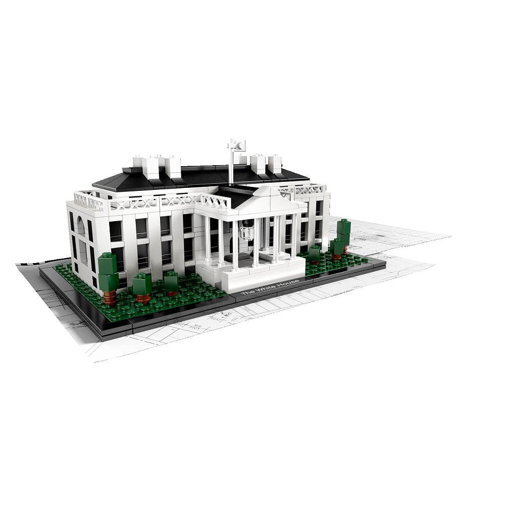LEGO Architecture White House 21006 front view for display and learning.