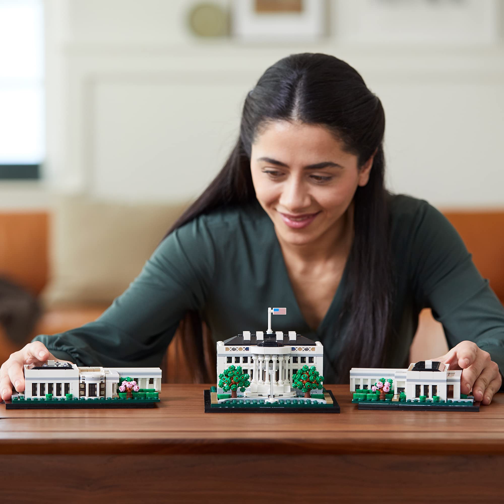 LEGO Architecture White House columns detail close-up emphasizes craftsmanship for educational display