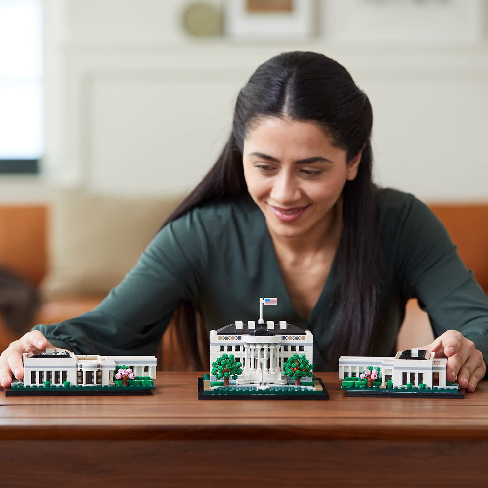 LEGO Architecture White House columns detail close-up emphasizes craftsmanship for educational display