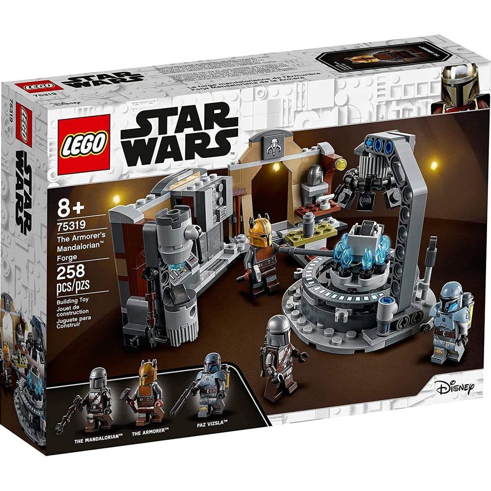 LEGO The Armorer's Mandalorian Forge front view showcases detailed design for imaginative play.