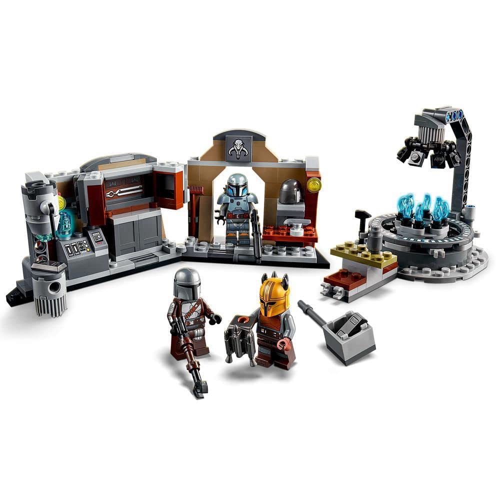 LEGO Armorer's Mandalorian Forge melting pot highlights dramatic play moments.