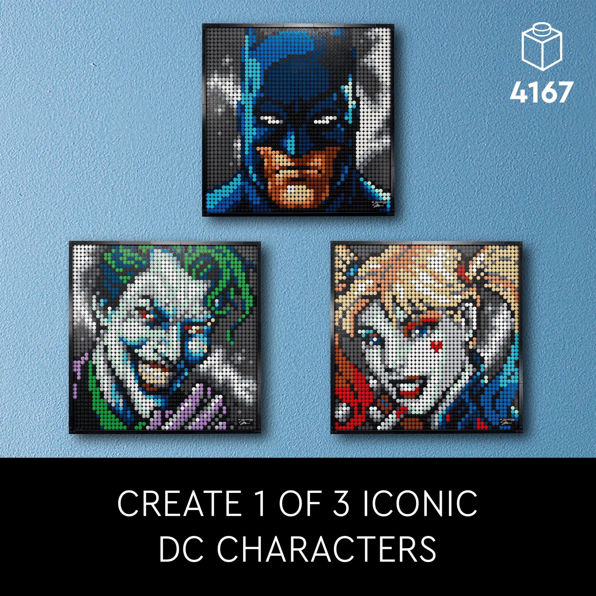 LEGO Art Jim Lee Batman Collection Joker portrait adds bold color to any room.
