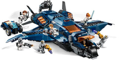 LEGO Avengers Quinjet fold-out shooter adds exciting action sequences.
