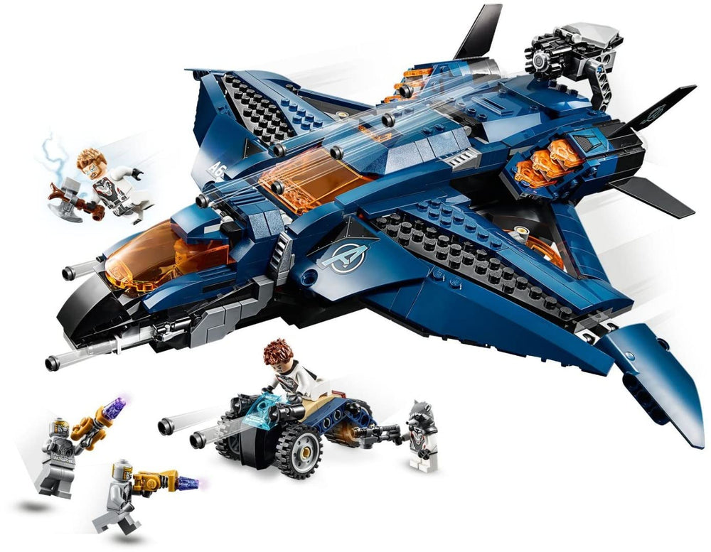 LEGO Quinjet interior with passenger compartment supports storytelling and imaginative play.