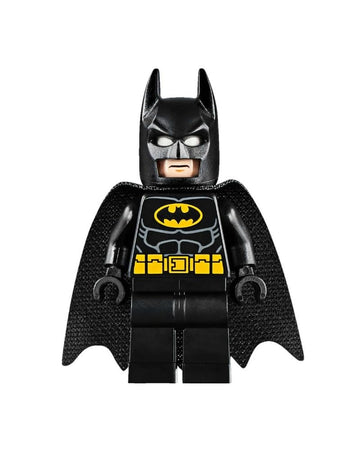 LEGO Batman minifigure in dynamic action pose for scene setup.
