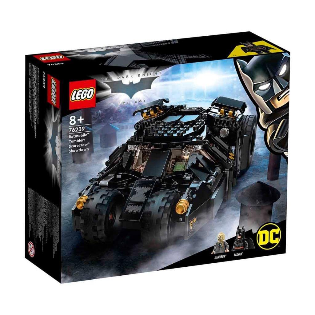 LEGO Batman Batmobile Tumbler front view with Batman and Scarecrow for action play.