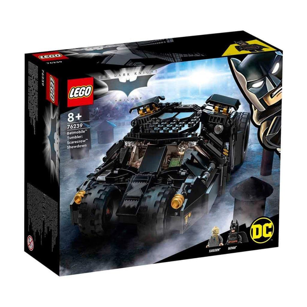 LEGO Batman Batmobile Tumbler front view with Batman and Scarecrow for action play.
