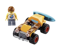 LEGO Beach Buggy polybag side view supports portable, imaginative play anywhere.