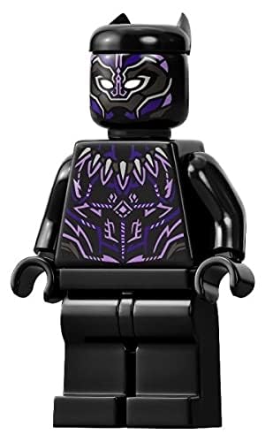 Detailed molded and painted Black Panther head with purple accents