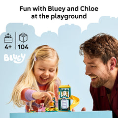 Bluey and Chloe minifigures enable storytelling during pretend play.