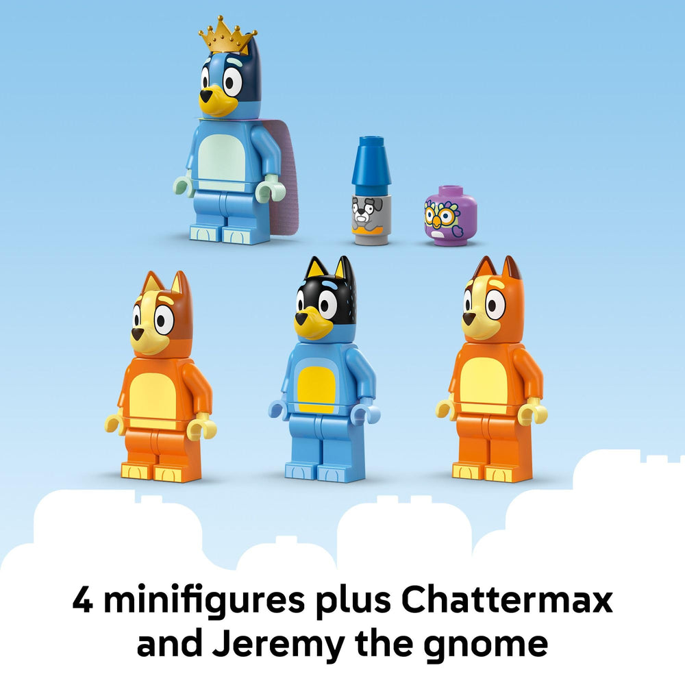 LEGO Bluey Family House attic bedroom features Chattermax for cozy storytelling