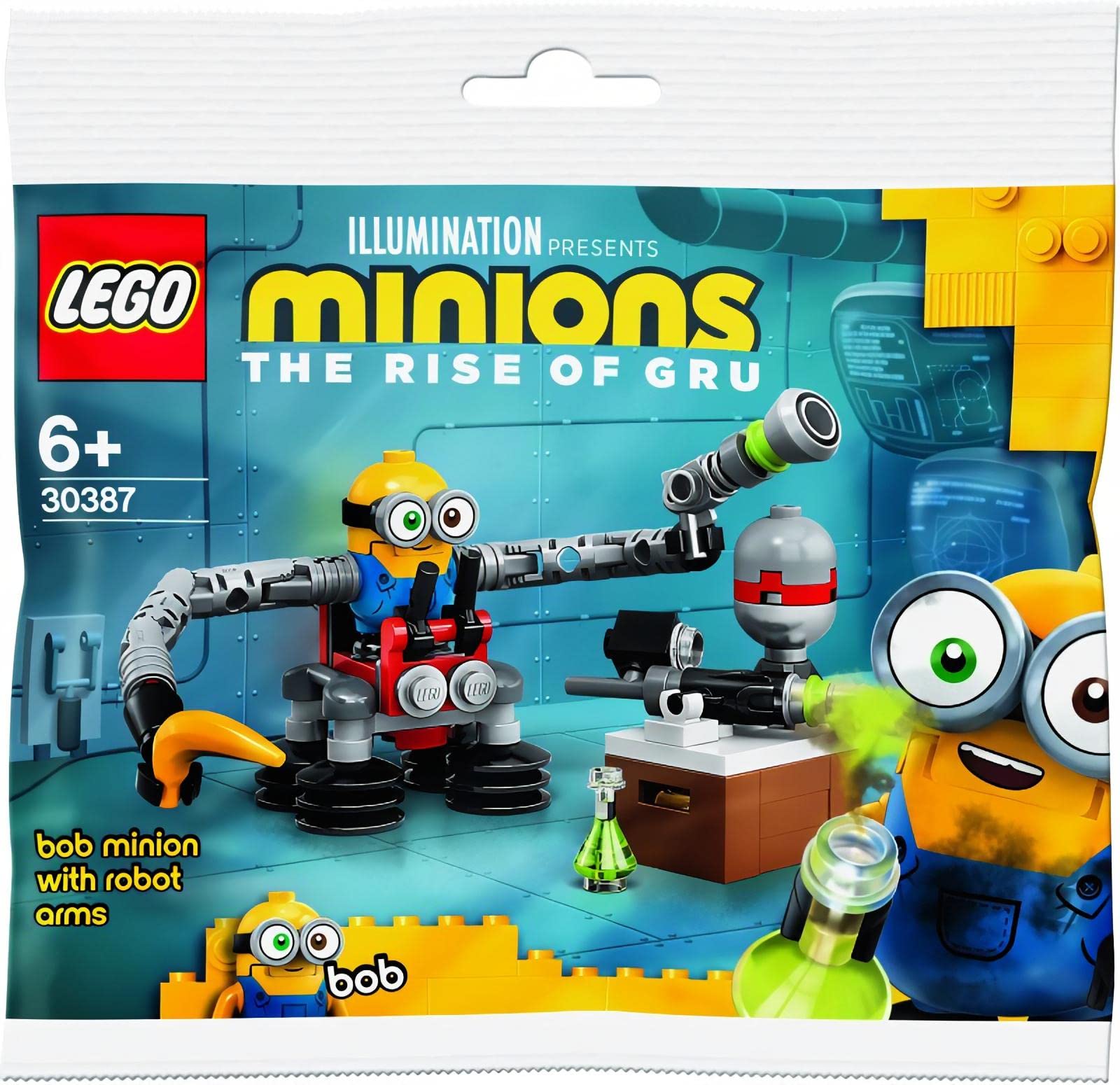 LEGO Bob Minion with robot arms demonstrates hands-on building for creative play.