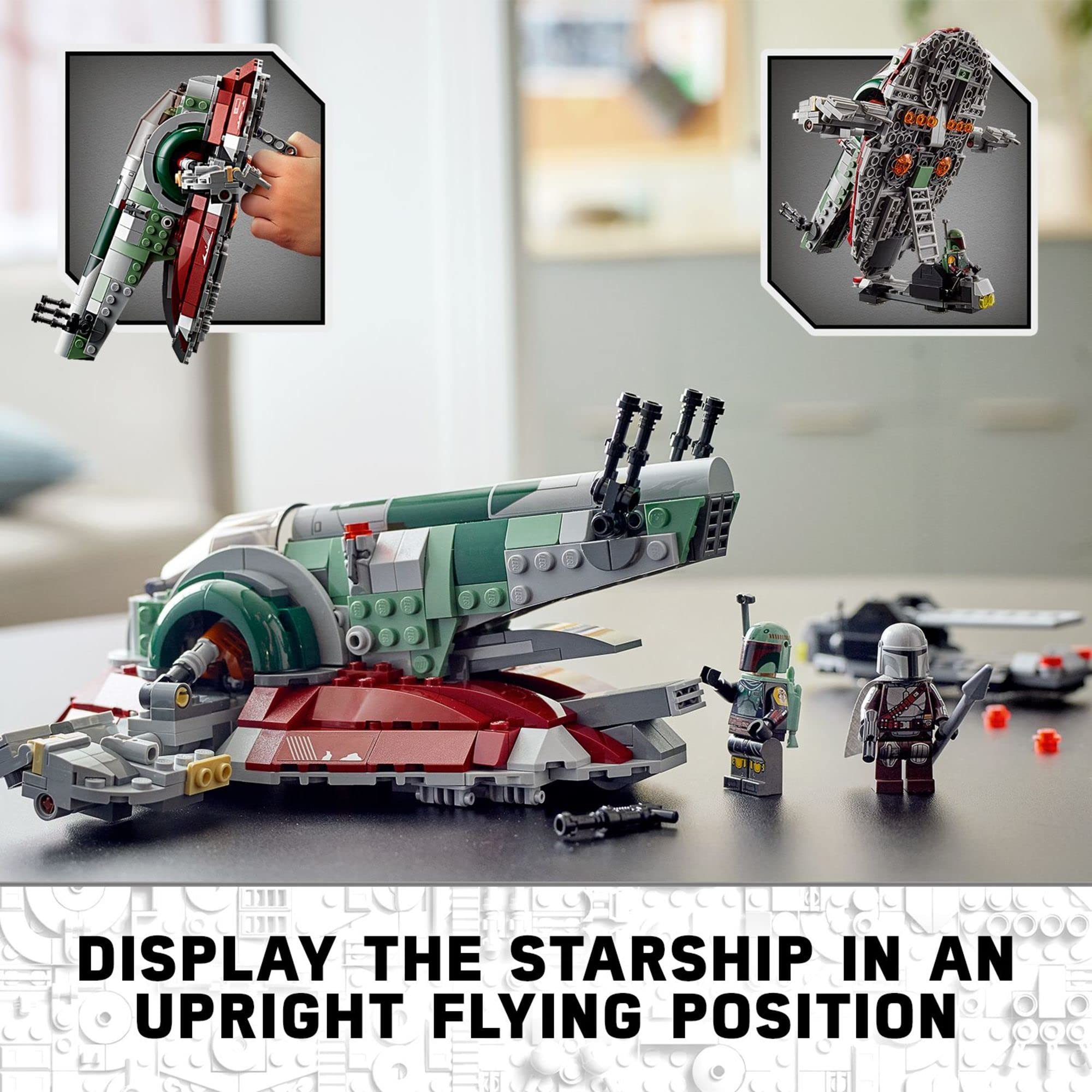 LEGO Boba Fett Starship Carbonite brick fits inside for display