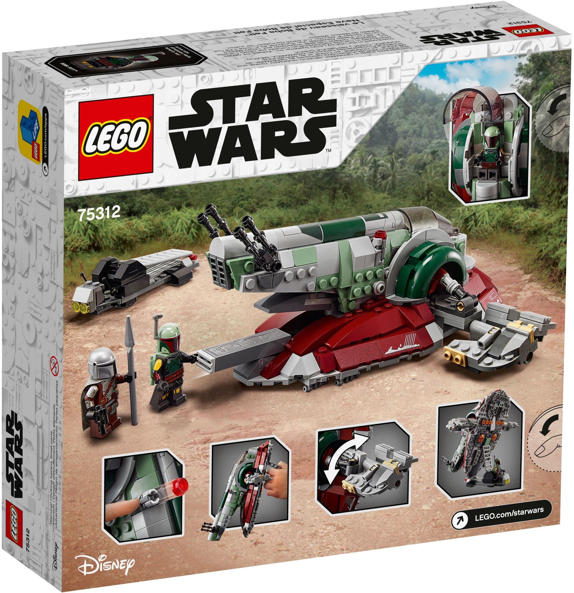 LEGO Boba Fett Starship build contains 593 pieces for a rewarding session