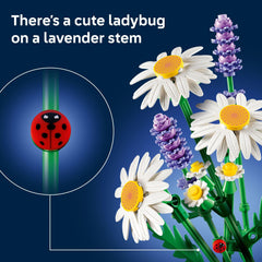LEGO Botanicals Daisies bouquet assembled creates lifelike artificial floral decor