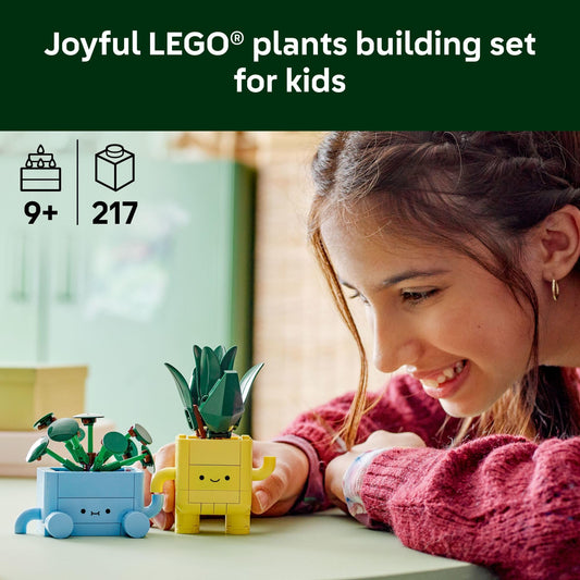 LEGO Botanicals Happy Plants pilea with yellow pot for creative desk decor