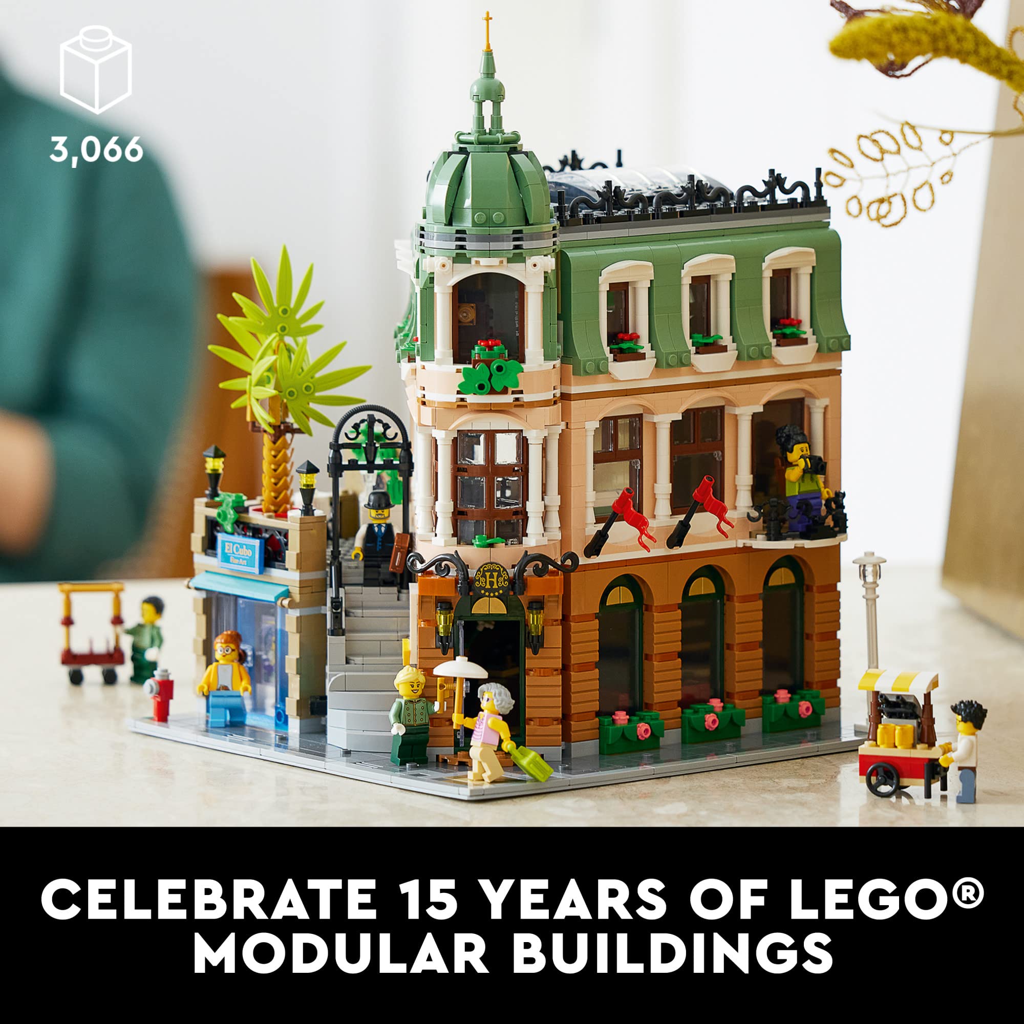 LEGO Boutique Hotel 10297 lobby interior, ideal for immersive display and storytelling.