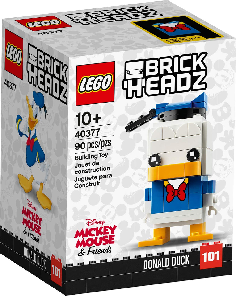 LEGO Brick Headz Donald Duck portrait for display and imaginative building