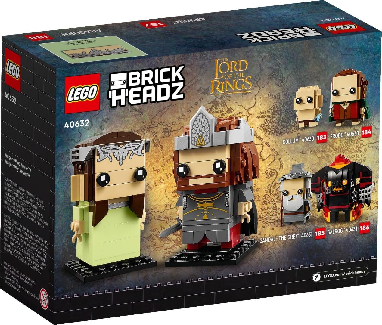 LEGO BrickHeadz Aragorn & Arwen side view for dynamic display