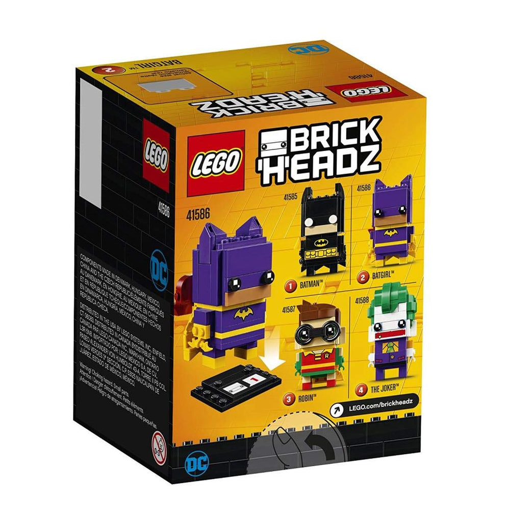 LEGO BrickHeadz Batgirl baseplate display shows collectible setup.