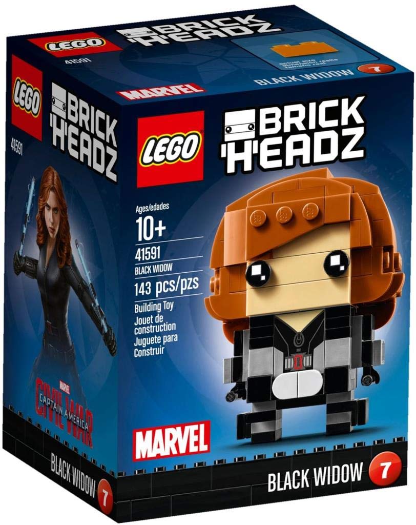 LEGO BrickHeadz Black Widow figure for display and collection.
