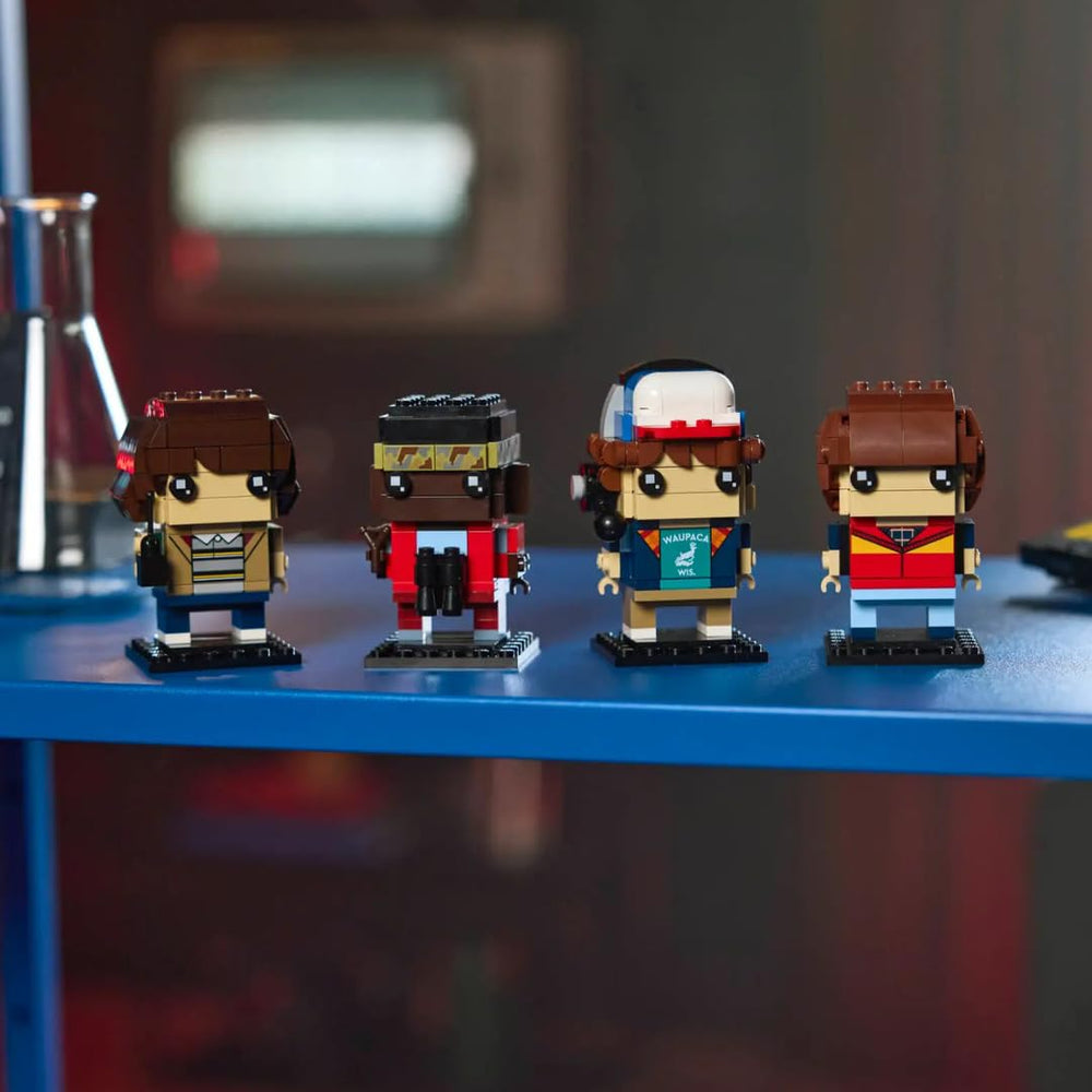 LEGO BrickHeadz collectible display 40801 enhances Stranger Things shelf appeal