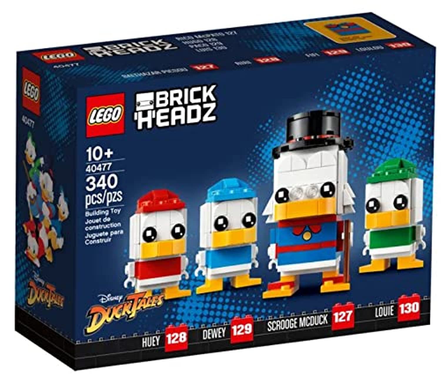 LEGO BrickHeadz Disney DuckTales display stands showcase the four characters, great for giftable Disney fans.