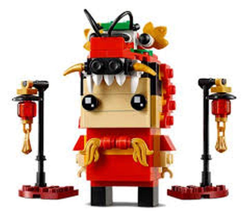 LEGO Dragon Dance Guy base with lanterns showcases Lantern Festival vibe for festive décor.