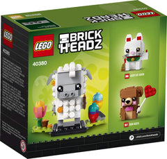 LEGO BrickHeadz Easter Sheep stands on baseplate for stable setup.