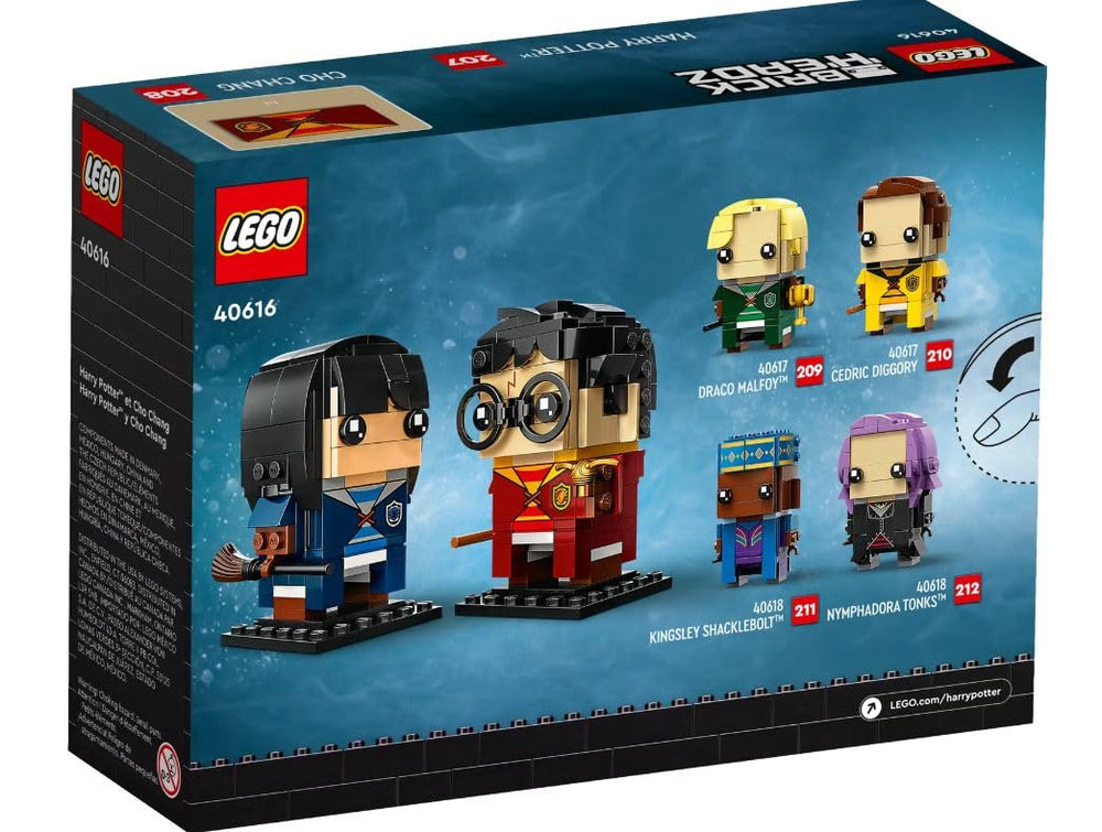 LEGO BrickHeadz Harry Potter and Cho Chang accessories with Golden Snitch and broom