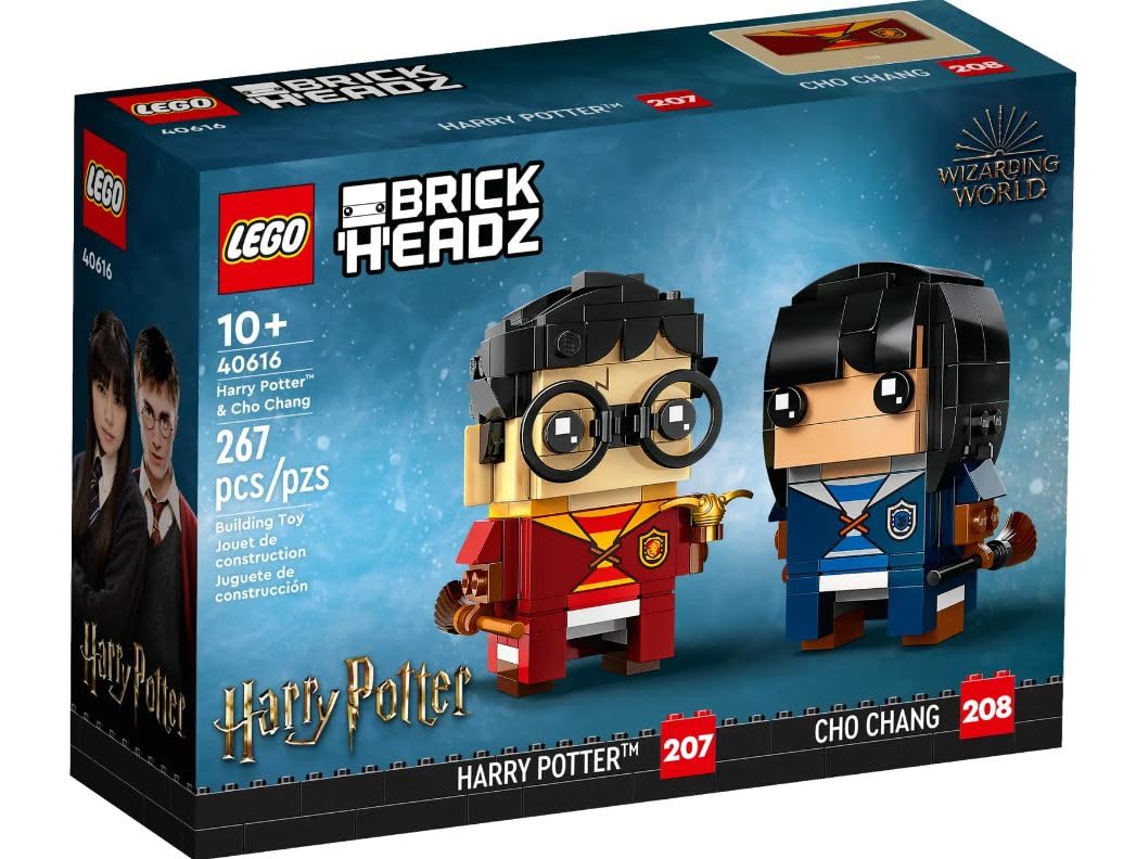 LEGO BrickHeadz Harry Potter and Cho Chang in Quidditch uniform for authentic display