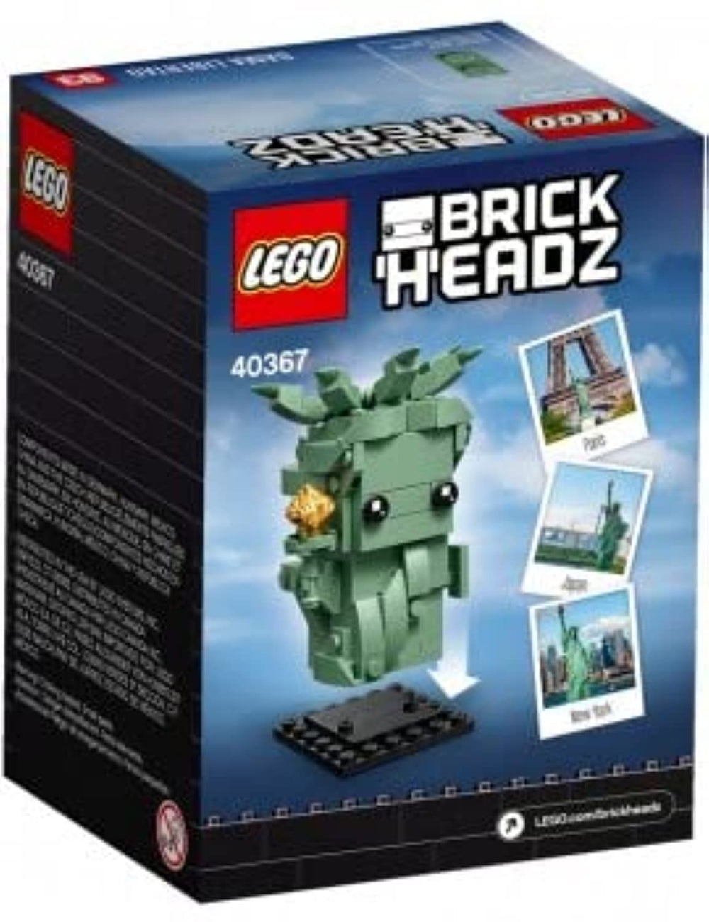 LEGO BrickHeadz Lady Liberty attire detail with crown and robe accents.