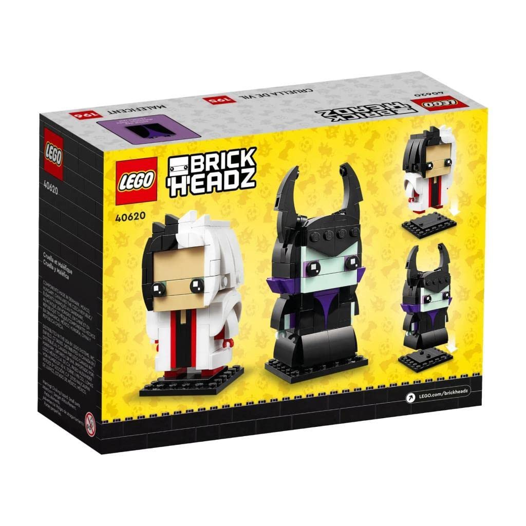LEGO BrickHeadz Maleficent display, compact collectible on a desk.