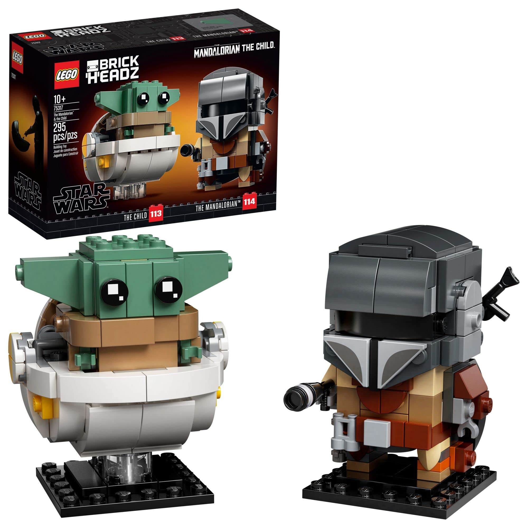 LEGO BrickHeadz Mandalorian figure ready for shelf or desk display.