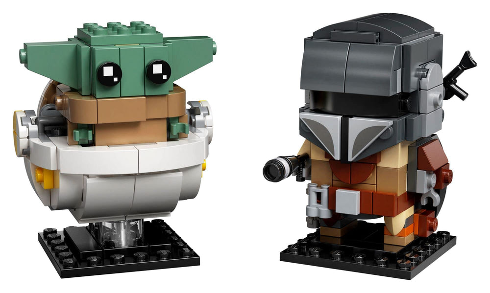 LEGO BrickHeadz Mandalorian weapons with back holster and pistol for authentic detail.