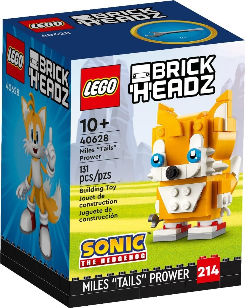LEGO BrickHeadz Miles Tails Prower front view for desk display