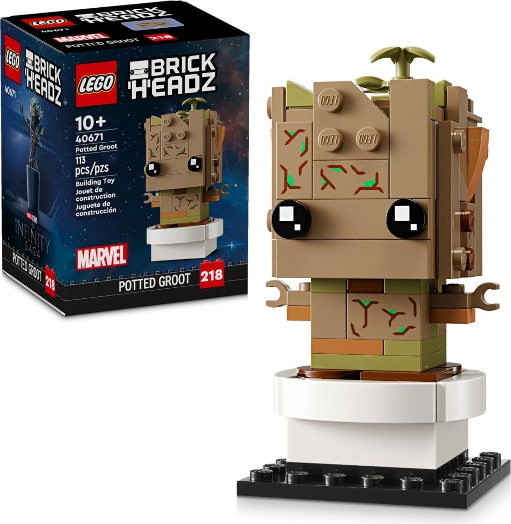 LEGO BrickHeadz Potted Groot front view perfect for display and gifting.