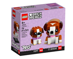 LEGO BrickHeadz Saint Bernard duo on baseplate, perfect for storytelling adventures.