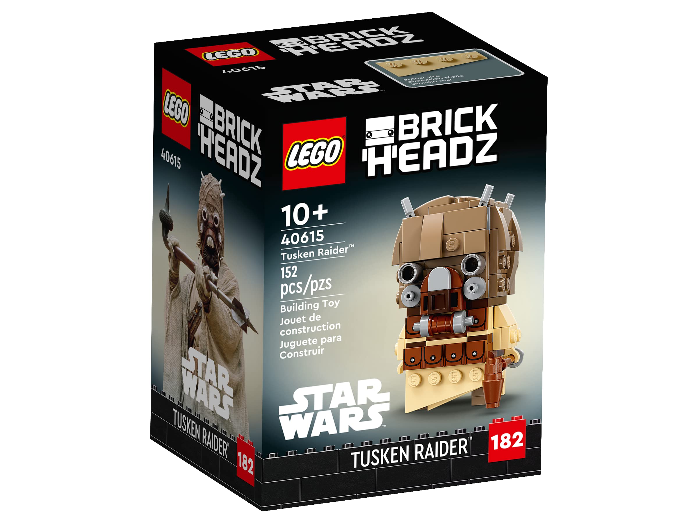 LEGO BrickHeadz Tusken Raider 40615 display base highlights poseable display option for collectors